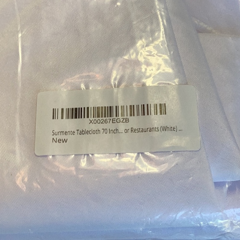 FINAL SALE PRICE 3 Brand New White 70” Round Tablecloths - Picture 2 of 6
